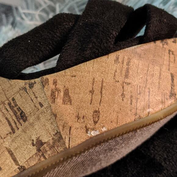 Delicious Wooden Cork Platform Sandals sz 7 - Picture 6 of 6